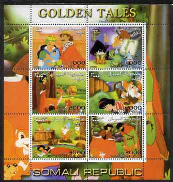 Somalia 2000 Golden Tales #1 perf sheetlet containing set of 6 values unmounted mint. Note this item is privately produced and is offered purely on its thematic appeal, stamps on , stamps on  stamps on children, stamps on  stamps on myths, stamps on  stamps on mythology, stamps on  stamps on legends, stamps on  stamps on fairy tales, stamps on  stamps on literature