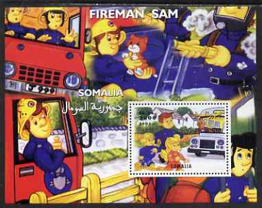 Somalia 2001 Fireman Sam #1 perf s/sheet unmounted mint, stamps on children, stamps on fire