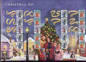 Great Britain 2007 Christmas Post Office Label Sheet unmounted mint SG LS42, stamps on christmas, stamps on cats, stamps on music, stamps on angels