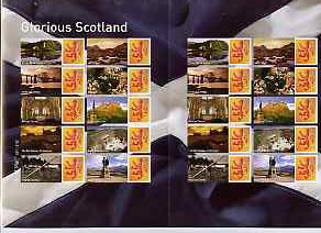 Great Britain 2007 Glorious Scotland Post Office Label Sheet unmounted mint SG LS44, stamps on , stamps on  stamps on scotland, stamps on  stamps on scots, stamps on  stamps on golf, stamps on  stamps on sport, stamps on  stamps on bridges, stamps on  stamps on castles, stamps on  stamps on bagpipes, stamps on  stamps on heritage