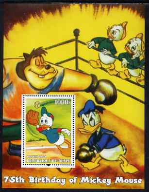 Benin 2004 75th Birthday of Mickey Mouse - Baseball & Boxing perf m/sheet unmounted mint, stamps on disney, stamps on films, stamps on movies, stamps on cinema, stamps on sport, stamps on boxing, stamps on baseball