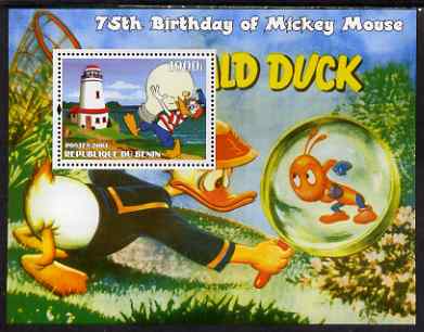 Benin 2004 75th Birthday of Mickey Mouse - Lighthouse perf m/sheet fine unmounted mint, stamps on , stamps on  stamps on disney, stamps on  stamps on films, stamps on  stamps on movies, stamps on  stamps on cinema, stamps on  stamps on lighthouses