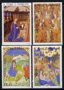 St Thomas & Prince Islands 1990 Christmas - Religious Paintings perf set of 4 unmounted mint. Note this item is privately produced and is offered purely on its thematic a..., stamps on christmas, stamps on arts