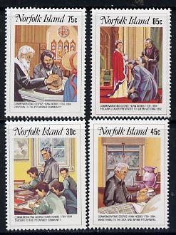 Norfolk Island 1984 Rev George Hunn Nobbs set of 4 unmounted mint, SG 352-55, stamps on religion, stamps on stained glass, stamps on 