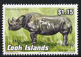 Cook Islands 1992 Endangered Species - Black Rhinoceros $1.15 perf unmounted mint, SG 1282, stamps on , stamps on  stamps on animals, stamps on  stamps on  wwf , stamps on  stamps on rhinos