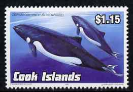 Cook Islands 1992 Endangered Species - Heaviside's Dolphin $1.15 perf unmounted mint, SG 1285, stamps on , stamps on  stamps on animals, stamps on  stamps on  wwf , stamps on  stamps on dolphins, stamps on  stamps on marine life