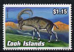 Cook Islands 1992 Endangered Species - Alpine Ibex $1.15 perf unmounted mint, SG 1296, stamps on animals, stamps on  wwf , stamps on ibex, stamps on ovine