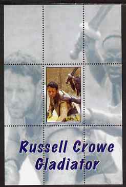 Angola 2000 Russell Crowe - Gladiator perf s/sheet #1 unmounted mint. Note this item is privately produced and is offered purely on its thematic appeal, stamps on , stamps on  stamps on personalities, stamps on  stamps on films, stamps on  stamps on movies, stamps on  stamps on cinema, stamps on  stamps on 