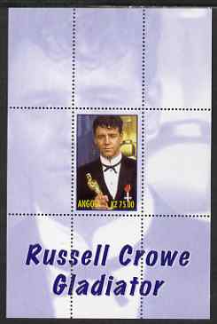 Angola 2000 Russell Crowe - Gladiator perf s/sheet #5 unmounted mint. Note this item is privately produced and is offered purely on its thematic appeal, stamps on , stamps on  stamps on personalities, stamps on  stamps on films, stamps on  stamps on movies, stamps on  stamps on cinema, stamps on  stamps on 