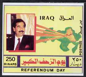 Iraq 1997 2nd Anniversary of Referendum imperf m/sheet unmounted mint, SG MS 2025, stamps on , stamps on  stamps on personalities, stamps on  stamps on constitutions, stamps on  stamps on maps