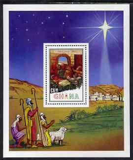 Ghana 1982 Christmas perf m/sheet unmounted mint, SG MS 1018, stamps on christmas, stamps on sheep, stamps on ovine