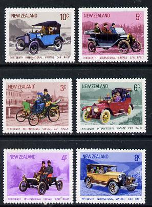 New Zealand 1972 Vintage Car Rally set of 6 unmounted mint, SG 972-77*, stamps on cars, stamps on sport, stamps on benz, stamps on oldsmobile, stamps on ford, stamps on cadillac, stamps on chrysler, stamps on austin