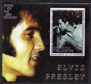 Tadjikistan 2001 Icons of the 20th Century - Elvis Presley perf s/sheet #3 unmounted mint, stamps on , stamps on  stamps on personalities, stamps on  stamps on elvis, stamps on  stamps on music, stamps on  stamps on films, stamps on  stamps on cinema, stamps on  stamps on films, stamps on  stamps on movies