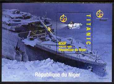 Niger Republic 1998 Titanic perf m/sheet #3 unmounted mint. Note this item is privately produced and is offered purely on its thematic appeal with Portugal '98 imprint, stamps on , stamps on  stamps on ships, stamps on  stamps on disasters, stamps on  stamps on stamp exhibitions, stamps on  stamps on diving