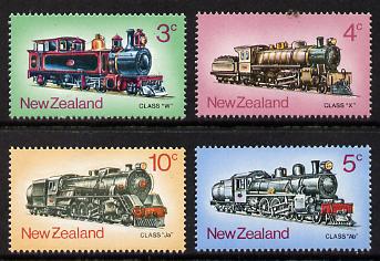 New Zealand 1973 Steam Locomotives set of 4 unmounted mint, SG 1003-6*, stamps on railways