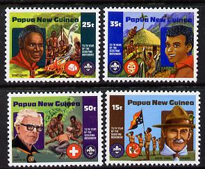 Papua New Guinea 1982 Scouts 50th Anniversary set of 4, SG 426-29 unmounted mint, stamps on scouts
