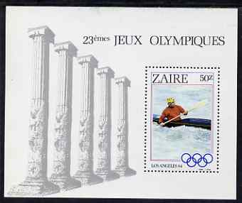 Zaire 1984 Los Angeles Olympic Games - Canoeing perf m/sheet unmounted mint SG MS 1200, stamps on , stamps on  stamps on olympics, stamps on  stamps on canoeing