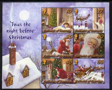 Guernsey 2003 Christmas - Twas the Night Before Christmas perf m/sheet unmounted mint, SG MS 1015, stamps on , stamps on  stamps on christmas, stamps on  stamps on 