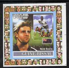 Guinea - Bissau 2007 Rugby - Nick Evans individual imperf deluxe sheet unmounted mint. Note this item is privately produced and is offered purely on its thematic appeal, stamps on , stamps on  stamps on sport, stamps on  stamps on rugby, stamps on  stamps on personalities