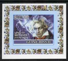 Guinea - Bissau 2008 Ludwig van Beethoven 500f individual imperf deluxe sheet unmounted mint. Note this item is privately produced and is offered purely on its thematic appeal, stamps on , stamps on  stamps on personalities, stamps on  stamps on beethoven, stamps on  stamps on opera, stamps on  stamps on music, stamps on  stamps on composers, stamps on  stamps on deaf, stamps on  stamps on disabled, stamps on  stamps on masonry, stamps on  stamps on masonics, stamps on  stamps on musical instruments, stamps on  stamps on personalities, stamps on  stamps on beethoven, stamps on  stamps on opera, stamps on  stamps on music, stamps on  stamps on composers, stamps on  stamps on deaf, stamps on  stamps on disabled, stamps on  stamps on masonry, stamps on  stamps on masonics