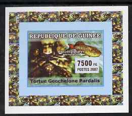 Guinea - Conakry 2007 Turtles & Fish individual imperf deluxe sheet #2, unmounted mint. Note this item is privately produced and is offered purely on its thematic appeal as Yv 523, stamps on turtles, stamps on fish