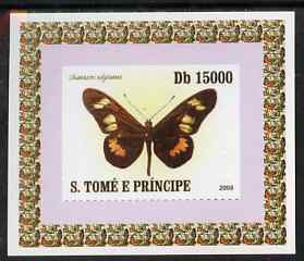 St Thomas & Prince Islands 2008 Butterflies individual imperf deluxe sheet #5 unmounted mint. Note this item is privately produced and is offered purely on its thematic appeal, stamps on , stamps on  stamps on butterflies