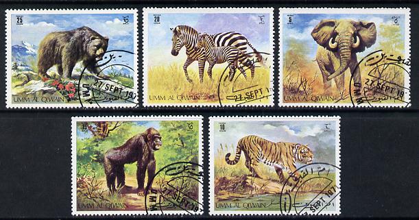 Umm Al Qiwain 1971 Animals cto used set of 5, Mi 478-82, stamps on animals