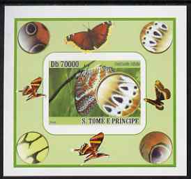 St Thomas & Prince Islands 2008 Butterflies individual imperf deluxe sheet #7 unmounted mint. Note this item is privately produced and is offered purely on its thematic appeal, stamps on , stamps on  stamps on butterflies