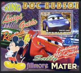 Benin 2007 Disney's Lightning McQueen #2 perf m/sheet showing Sally unmounted mint, stamps on , stamps on  stamps on disney, stamps on  stamps on films, stamps on  stamps on cinema, stamps on  stamps on movies, stamps on  stamps on cartoons, stamps on  stamps on cars