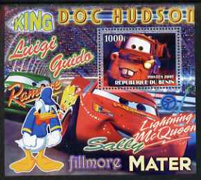 Benin 2007 Disney's Lightning McQueen #3 perf m/sheet showing Mater unmounted mint, stamps on , stamps on  stamps on disney, stamps on  stamps on films, stamps on  stamps on cinema, stamps on  stamps on movies, stamps on  stamps on cartoons, stamps on  stamps on cars