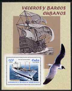 Cuba 2005 Ships - Fishing & Merchant Shipping perf m/sheet unmounted mint SG MS 4842, stamps on ships, stamps on birds
