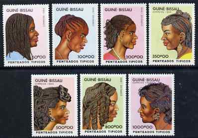 Guinea - Bissau 1989 Traditional Hairstyles perf set of 7 unmounted mint, SG 1082-88, stamps on fashion, stamps on women, stamps on hair