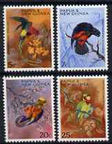 Papua New Guinea 1967 Christmas - Territory Parrots set of 4 unmounted mint, SG 121-24, stamps on , stamps on  stamps on birds, stamps on  stamps on christmas, stamps on  stamps on parrots