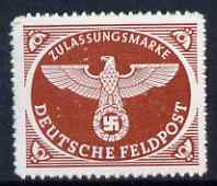 Germany 1942 Military Field Post for Parcels nvi lake-brown perf 13.5 unmounted mint SG M805, stamps on birds of prey, stamps on eagles