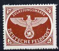 Germany 1942 Military Field Post for Parcels nvi lake-brown rouletted unmounted mint SG M805a, stamps on , stamps on  stamps on birds of prey, stamps on  stamps on eagles