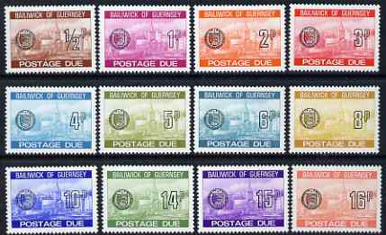 Guernsey 1977-80 Postage Due set of 12 unmounted mint, SG D18-29, stamps on , stamps on  stamps on postage due