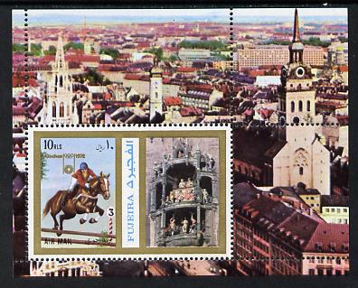 Fujeira 1972 Olympic Games - People & Places m/sheet unmounted mint (Mi BL 109A) , stamps on personalities     olympics    show-jumping