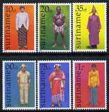 Surinam 1978 Costumes (2nd series) set of 6 unmounted mint, SG 906-11, stamps on , stamps on  stamps on costumes, stamps on  stamps on fashion