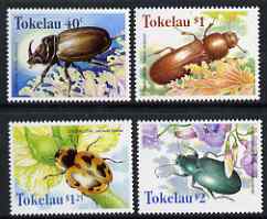 Tokelau 1998 Beetles set of 4 unmounted mint, SG 278-81, stamps on insects, stamps on beetles