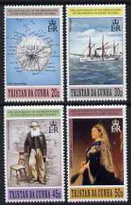 Tristan da Cunha 1996 Centenary of the Presentation of the Queen Victoria Portrait to Tristan set of 4 unmounted mint, SG 606-09, stamps on , stamps on  stamps on ships, stamps on  stamps on maps, stamps on  stamps on art, stamps on  stamps on royalty