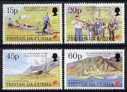 Tristan da Cunha 1995 50th Anniversary or End of Second World War set of 4 unmounted mint, SG 580-83, stamps on , stamps on  stamps on militaria, stamps on  stamps on ships, stamps on  stamps on communications, stamps on  stamps on weather, stamps on  stamps on  ww2 , stamps on  stamps on 