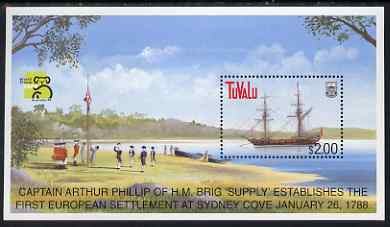 Tuvalu 1999 Australia 99 World Stamp Exhibition - Ships (6th Series) m/sheet unmounted mint, SG MS836, stamps on , stamps on  stamps on ships, stamps on  stamps on stamp exhibitions, stamps on  stamps on flags 