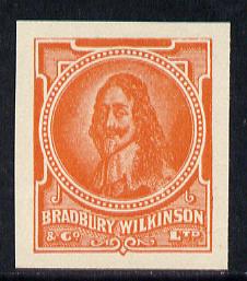Cinderella - Great Britain Bradbury Wilkinson King Charles I imperf essay stamp in orange on ungummed paper, stamps on , stamps on  stamps on royalty      cinderella, stamps on  stamps on scots, stamps on  stamps on scotland