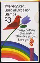 United States 1988 Greetings $3 booklet unmounted mint, SG SB136, stamps on , stamps on  stamps on birds, stamps on  stamps on flowers, stamps on  stamps on rainbows