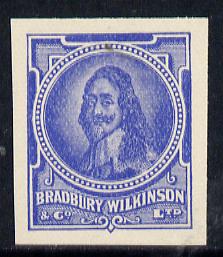 Cinderella - Great Britain Bradbury Wilkinson King Charles I imperf essay stamp in blue on ungummed paper, stamps on royalty      cinderella, stamps on scots, stamps on scotland