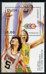 Cuba 1993 Central American & Caribbean Games perf m/sheet (Basketball) unmounted mint SG MS 3861, stamps on sports, stamps on basketball