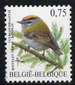 Belgium 2002-09 Birds #5 Firecrest 0.75 Euro unmounted mint, SG 3704b, stamps on birds