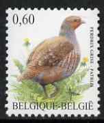 Belgium 2002-09 Birds #5 Partridge 0.60 Euro unmounted mint, SG 3702a, stamps on birds, stamps on game