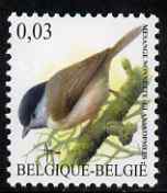Belgium 2002-09 Birds #5 Marsh Tit 0.03 Euro unmounted mint, SG 3693a, stamps on birds    