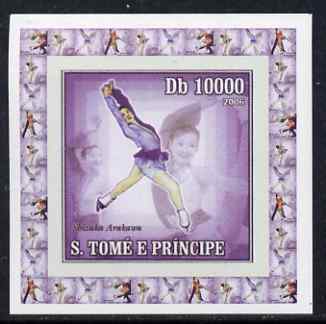 St Thomas & Prince Islands 2006 Ice Skating #2 - Shizuka Arakawa individual imperf deluxe sheet unmounted mint. Note this item is privately produced and is offered purely..., stamps on personalities, stamps on sport, stamps on ice skating, stamps on dance, stamps on dancing